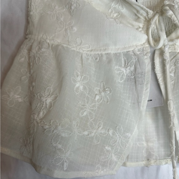 NWT Princess Polly Rosenberg Tie Babydoll Floral Strapless Top White US Size 4 - Picture 7 of 14